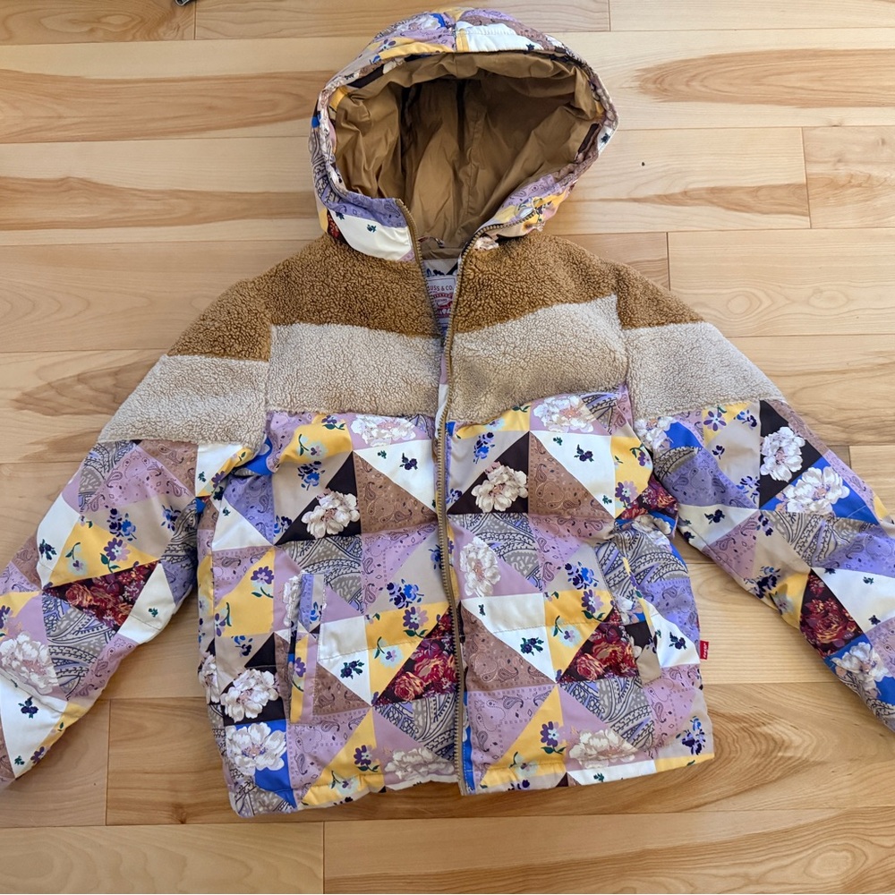 Levi's Patchwork Puffer Jacket With Hood - image 1